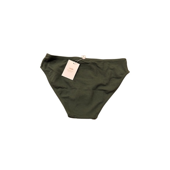 NWT Andie Swim - Bikini Bottom Ribbed in Olive / Segr - Picture 3 of 3